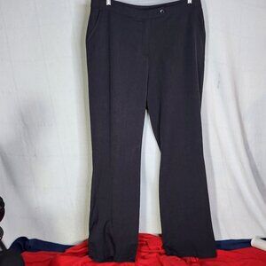 Investments II Gray Black Poly Rayon Span Straight Leg Flat Front Pants Sz 16WR